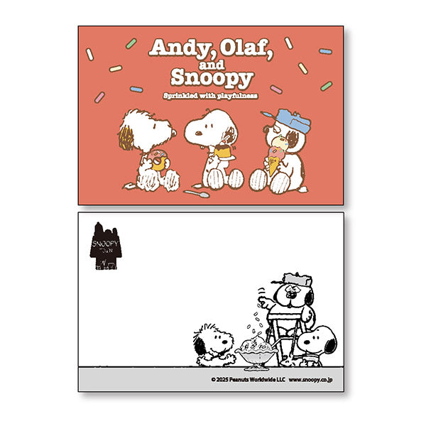 スヌーピー アートカード2枚セット (Andy, Olaf, and Snoopy Sprinkled with playfulness)