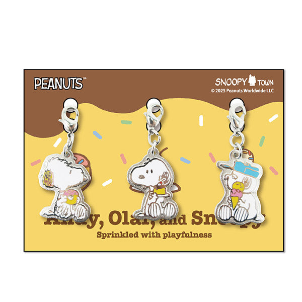 スヌーピー チャーム3個セット (Andy, Olaf, and Snoopy Sprinkled with playfulness)