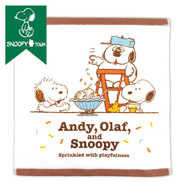 スヌーピー ウォッシュタオル アイスクリーム (Andy, Olaf, and Snoopy Sprinkled with playfulness)