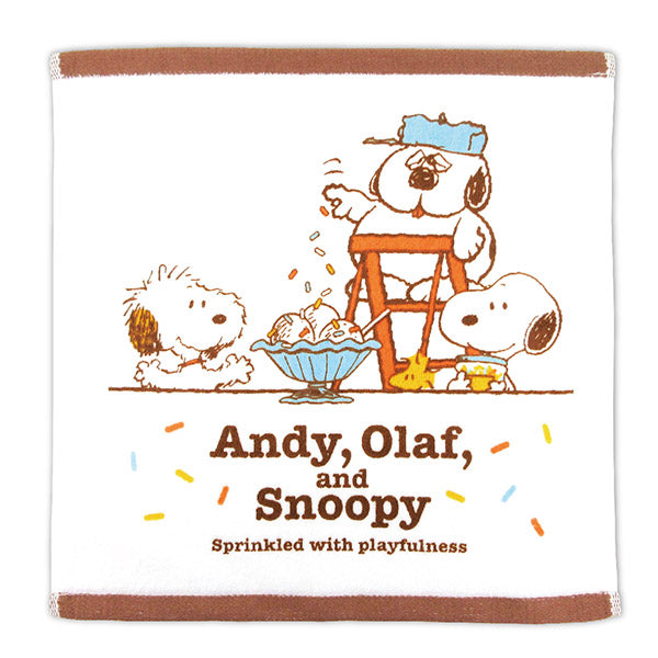 スヌーピー ウォッシュタオル アイスクリーム (Andy, Olaf, and Snoopy Sprinkled with playfulness)