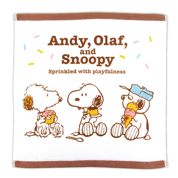 スヌーピー ウォッシュタオル スイーツ (Andy, Olaf, and Snoopy Sprinkled with playfulness)