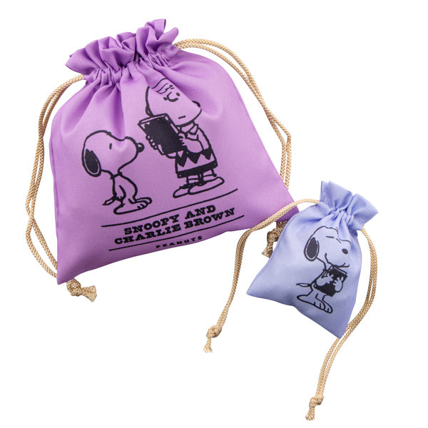 SNOOPY - スヌーピー巾着 スヌーピー 巾着＆豆巾着セット (ピンク)