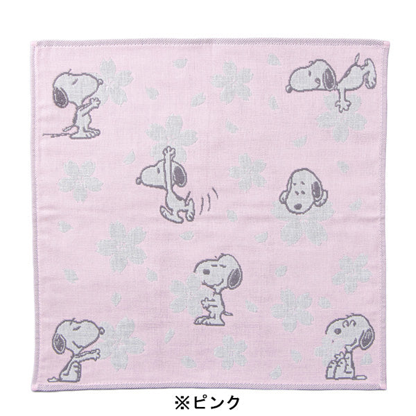 PEANUTS さくら 3重ガーゼハンカチ (スヌーピー)