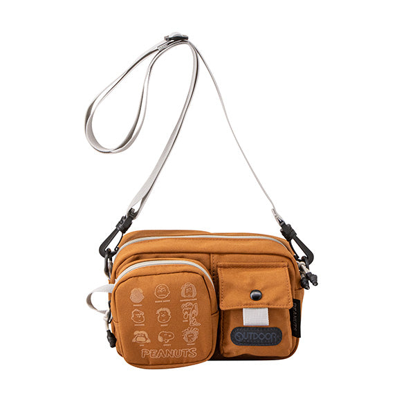 PEANUTS×OUTDOOR PRODUCTS ショルダーバッグ＆コスメポーチ (茶)