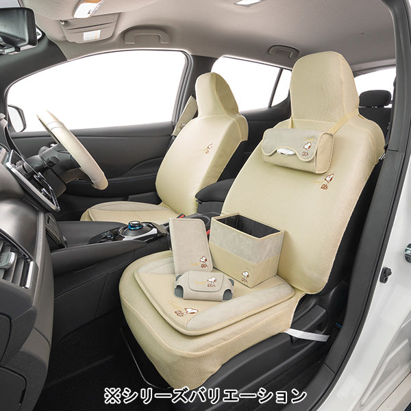 スヌーピー 前席用シートカバー 1枚 (エレガンス/ブラック)