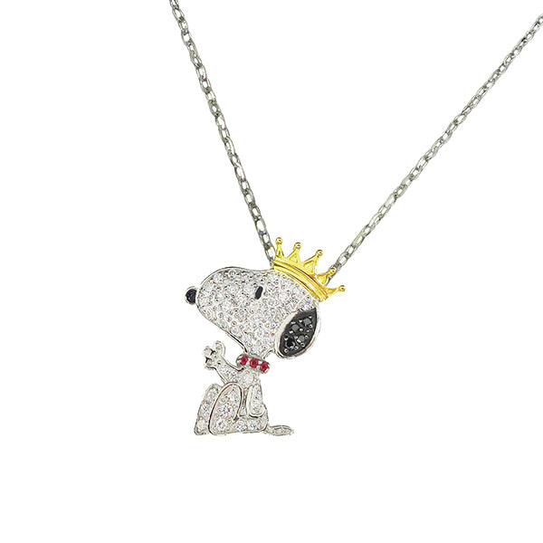スヌーピー パヴェ クラウンペンダント