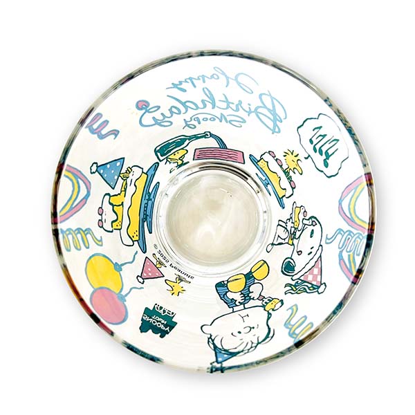 スヌーピー プチスプーン付きミニガラスボウル (HAPPY BIRTHDAY SNOOPY)