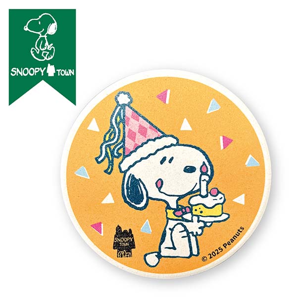 スヌーピー 吸水コースター オレンジ (HAPPY BIRTHDAY SNOOPY)