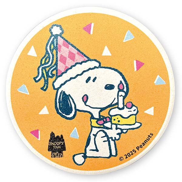 スヌーピー 吸水コースター オレンジ (HAPPY BIRTHDAY SNOOPY)