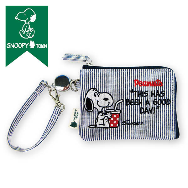 スヌーピー L字パスケース (ヒッコリーシリーズ/ドリンク)