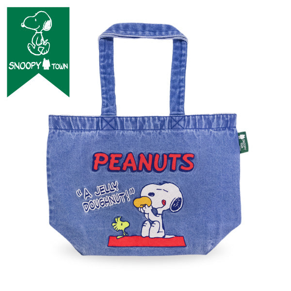 スヌーピー 刺繍デニムB4トート (SNOOPYドーナツ)