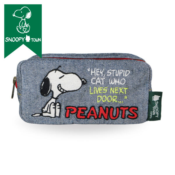 タピオカ　残１　新品 ピーナッツ スヌーピーSNOOPY 刺繍 デニム スヌーピー 刺繍デニムポーチ (SNOOPY)