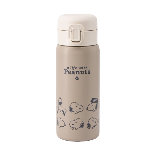 スヌーピー ワンプッシュステンレスボトル 350ml (A LIFE WITH PEANUTS)