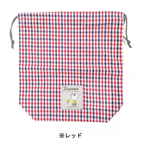 スヌーピー マチあり巾着 (ギンガム)
