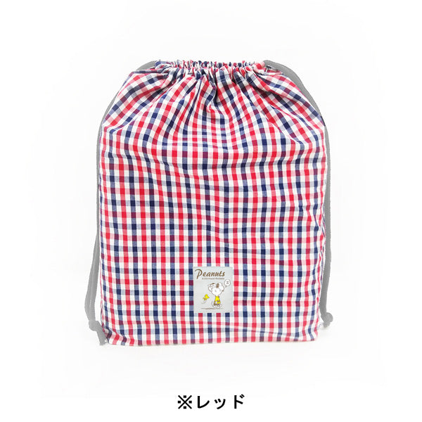 スヌーピー マチあり巾着 (ギンガム)