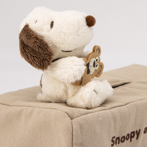 スヌーピー ティッシュボックスカバー (Snoopy and Teddy Bear)