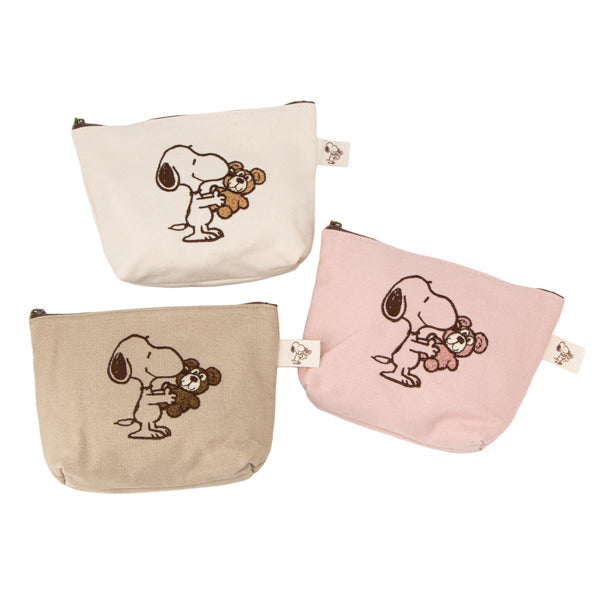 スヌーピー 化粧ポーチ (Snoopy and Teddy Bear)