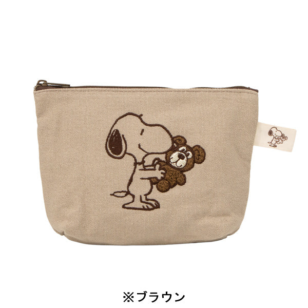 スヌーピー 化粧ポーチ (Snoopy and Teddy Bear)