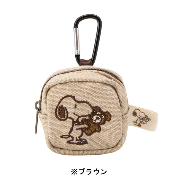 スヌーピー カラビナミニポーチ (Snoopy and Teddy Bear)