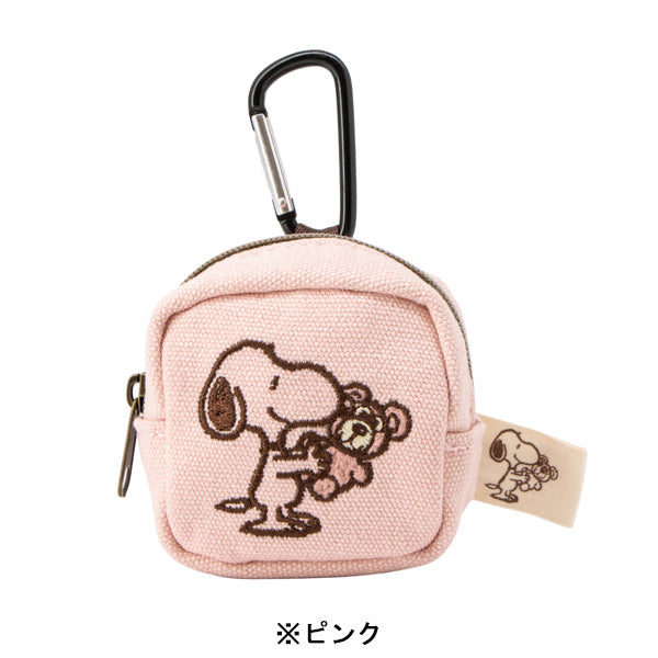 スヌーピー カラビナミニポーチ (Snoopy and Teddy Bear)