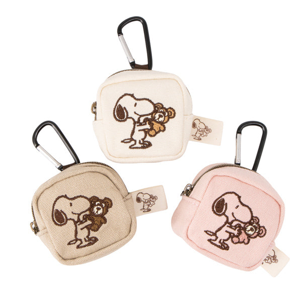 スヌーピー カラビナミニポーチ (Snoopy and Teddy Bear)