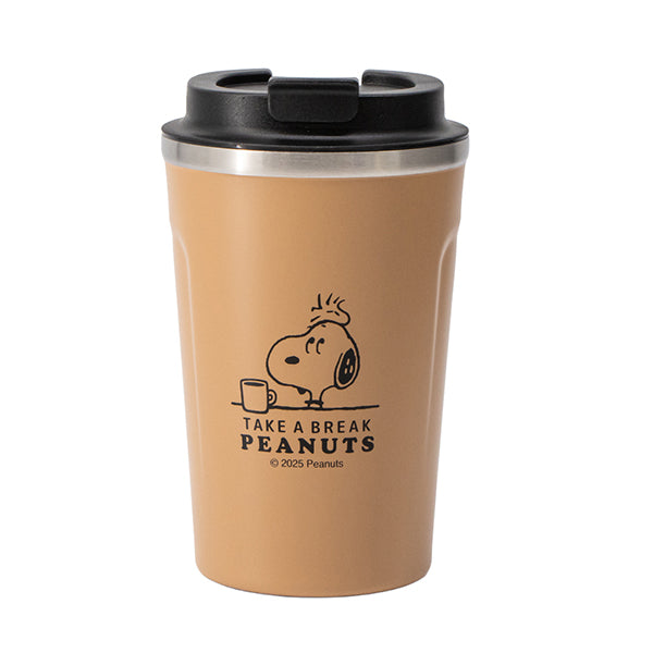 PEANUTS Cafe×thermo mug」コラボタンブラー カーキ PEANUTS Cafe