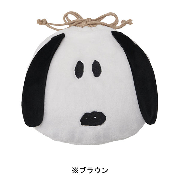 スヌーピー 巾着付きひざ掛け (Snoopy face)