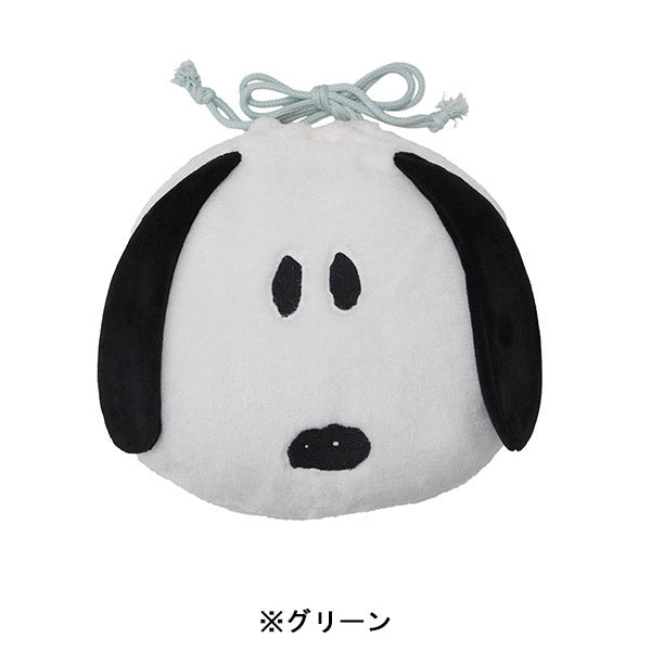 スヌーピー 巾着付きひざ掛け (Snoopy face)