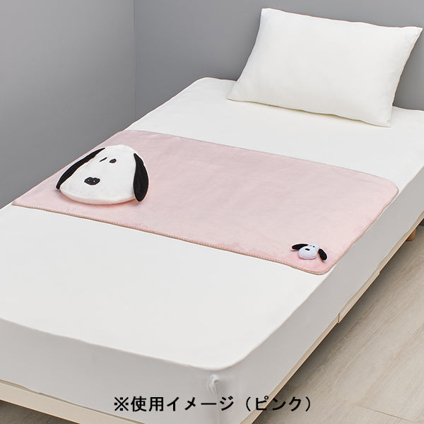 スヌーピー 巾着付きひざ掛け (Snoopy face)