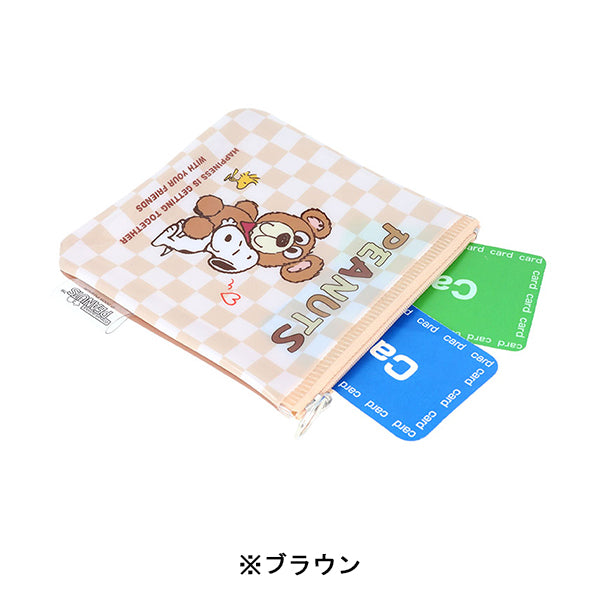 スヌーピー フラットスクエアポーチ (Snoopy＆CuddlyBears)