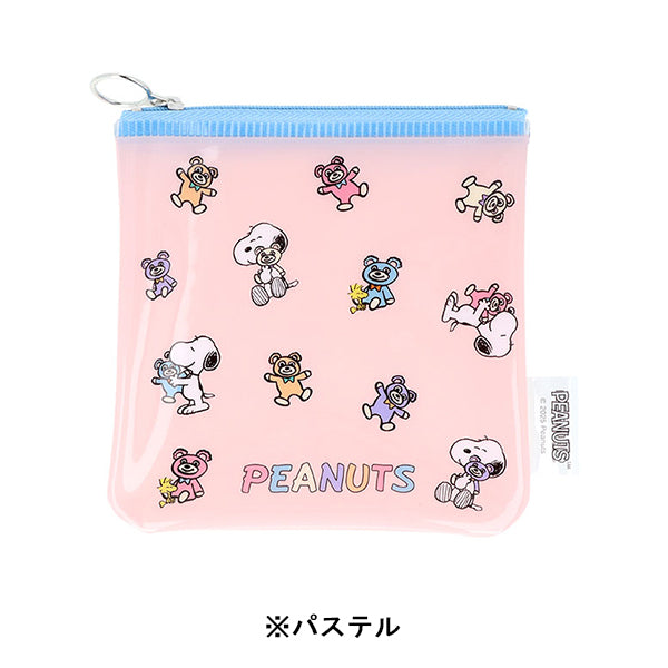 スヌーピー フラットスクエアポーチ (Snoopy＆CuddlyBears)