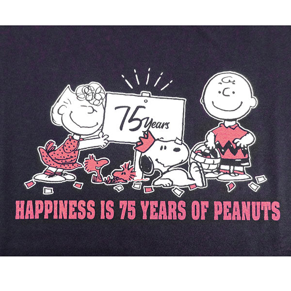 スヌーピー Tシャツ (ネイビー／HAPPINESS IS 75YEARS OF PEANUTS)