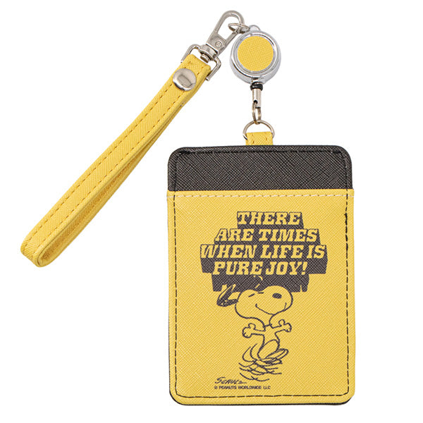 スヌーピー リール付きパスケース (イエロー)