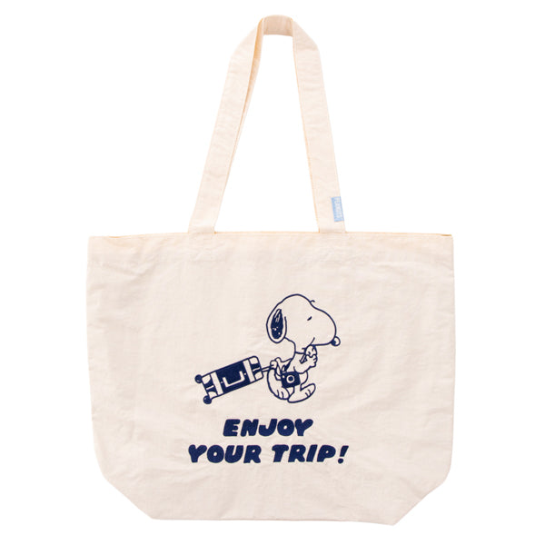 スヌーピー トートバッグ (ホワイト／enjoy your trip)