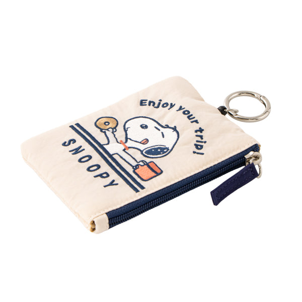 スヌーピー リール付きパスポーチ (enjoy your trip)