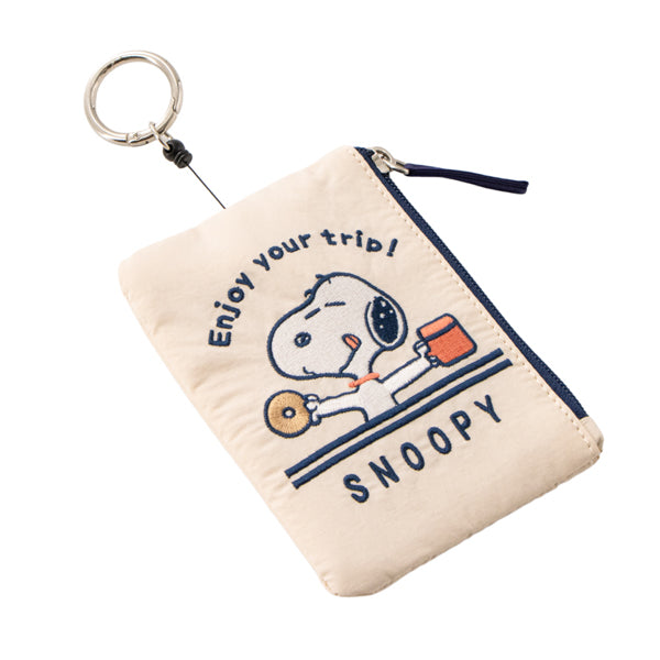 スヌーピー リール付きパスポーチ (enjoy your trip)