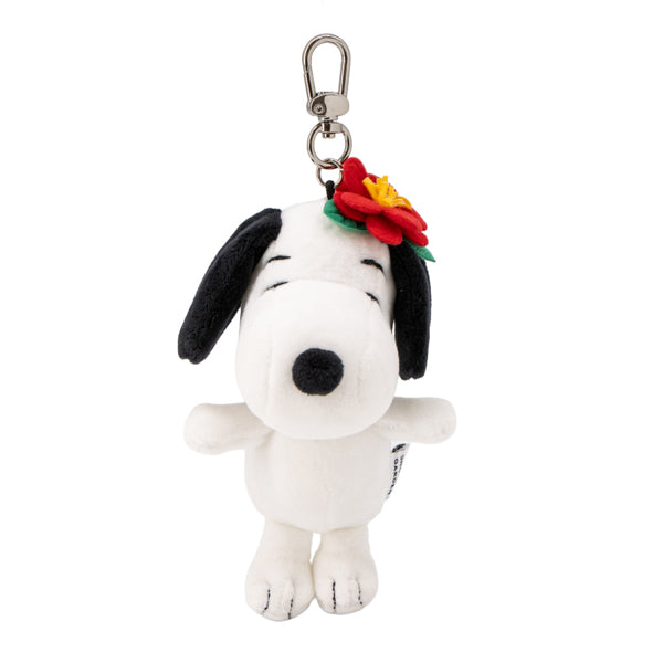 SNOOPY GARDEN ぬいぐるみキーリング(椿の花/スヌーピー)