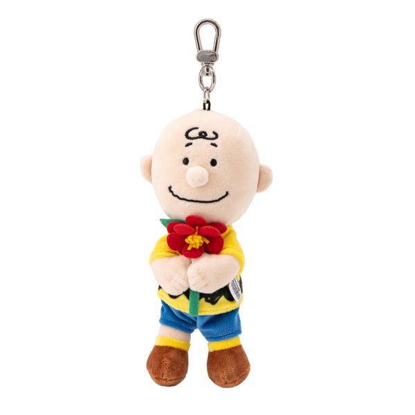 SNOOPY GARDEN ぬいぐるみキーリング(椿の花/チャーリー・ブラウン）