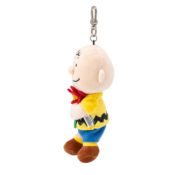 SNOOPY GARDEN ぬいぐるみキーリング(椿の花/チャーリー・ブラウン）