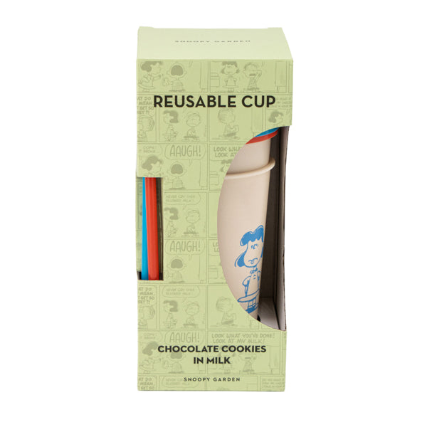 SNOOPY GARDEN リユーザブルカップセット(牛乳の中のチョコクッキー)