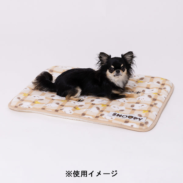 スヌーピー チェックボアブランケットM