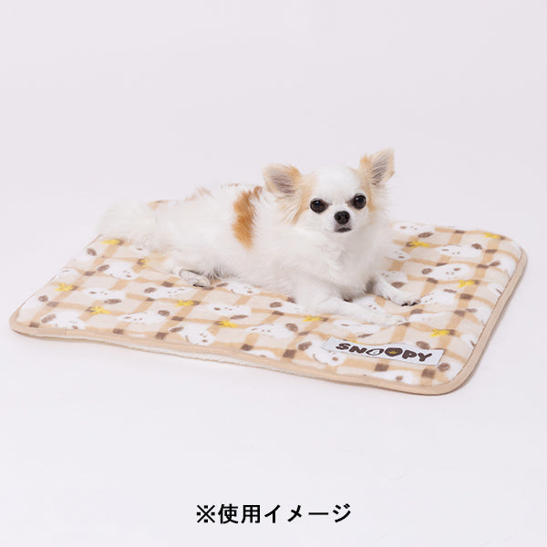 スヌーピー チェックボアブランケットM