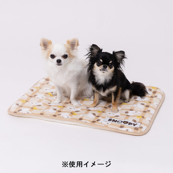 スヌーピー チェックボアブランケットM