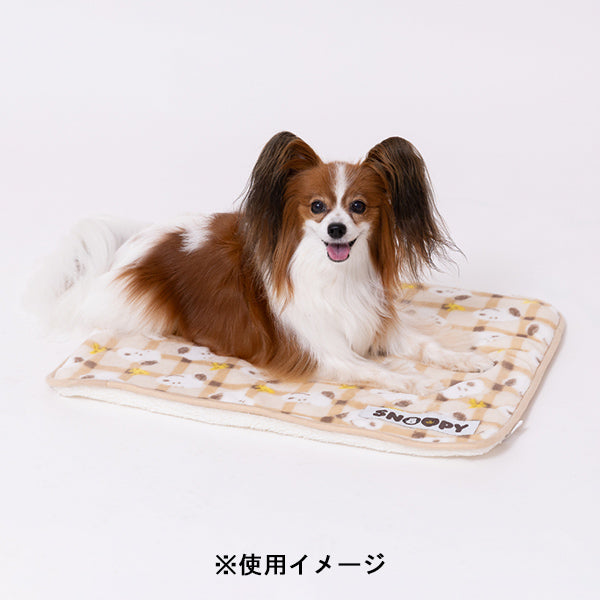 スヌーピー チェックボアブランケットM