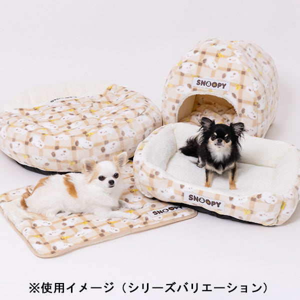 スヌーピー チェックボアブランケットM
