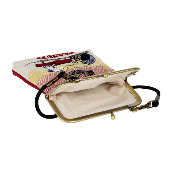 スヌーピー 畳刺繍縦型ペンポーチ がま口 (ピアノ／NewLifeCollection)