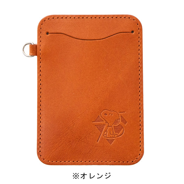 スヌーピー 栃木レザー75th パスケース