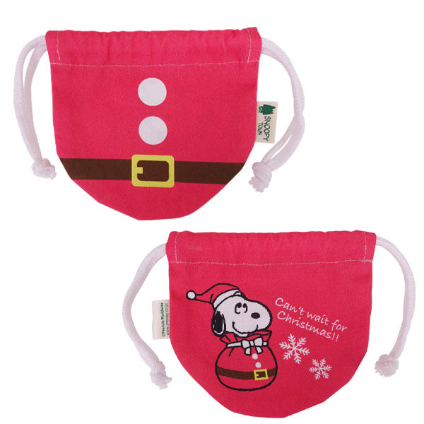 スヌーピー ミニサンタ服巾着＆ミニ帽子セット (Can’t wait for Christmas!!)