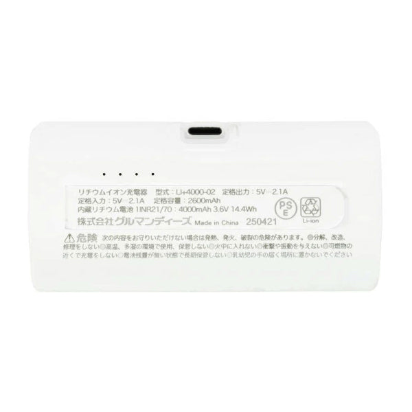 スヌーピー USB Type-C コネクタ付き リチウムイオン充電器 4000mAh