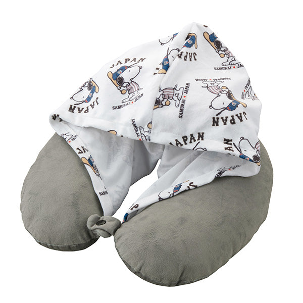 侍ジャパン スヌーピー フード付きネッククッション